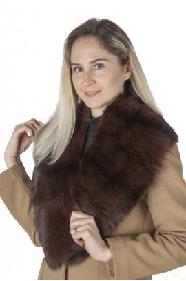 Dark brown sable fur collar
